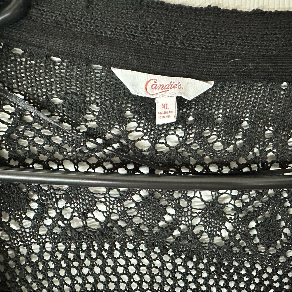 Candie's Black Lace Knit Top